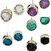 SUNYIK Women Titanium Quartz Geode Druzy Stud Earrings