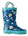 OAKI Toddler Rain Boots - Perfect Kids Rain Boots for Any Weather - Durable Rubber Baby Rain Boots Keep Little Feet Dry, Lightweight Waterproof with Easy-on Handle, Outer Space, 1 Little Kid