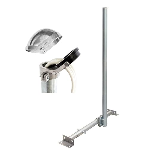 PremiumX Basic X120-48 SAT TV Teleskop-Dachsparrenhalter 120 cm Mast 48 mm Stahl verzinkt Dach-Sparren-Halterung für Satellit