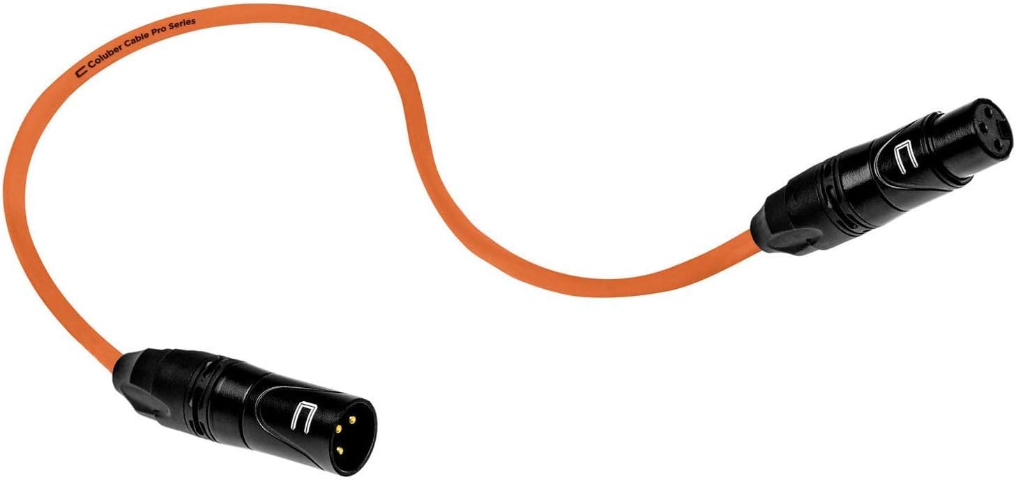 Balanced XLR Cable Male to Female - 6 Feet Orange - Pro 3-Pin Microphone Connector for Powered Speakers, Audio Interface or Mixer for Live Performance & Recording