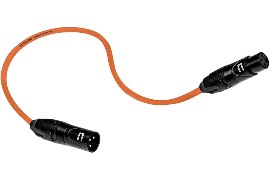 Balanced XLR Cable Male to Female - 5 Feet Orange - Pro 3-Pin Microphone Connector for Powered Speakers, Audio Interface or Mixer for Live Performance & Recording