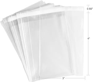 100 Pcs 3x4 2Mil Clear Flat Cello / 3