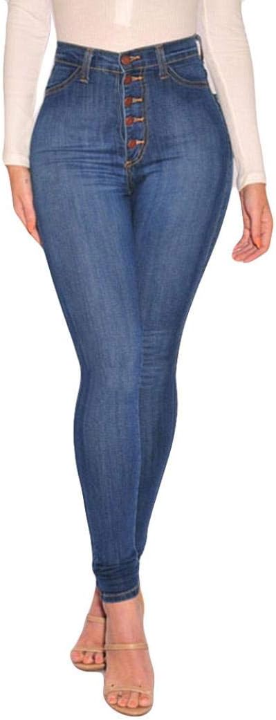 Holywin Womens Kardashian Butt Lift High Waisted Skinny Denim Stretch Slim Length Jeans