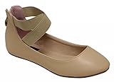 Anna Pam Kids ballerina flat crossed ankle elastic