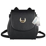 StillCool Cosplay Sailor Moon 20. Tsukino Usagi PU Leather Cat Shape Chain Backpack Women Girls Handbag Shoulder Bag Rucksack (Black Backpack)