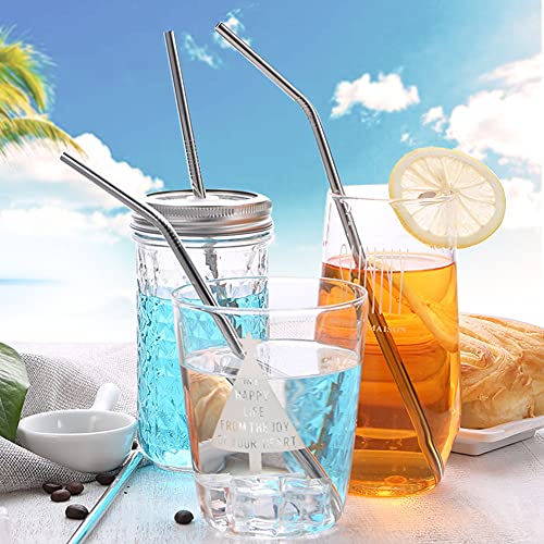 Strohhalm Edelstahl, Metall Strohhalm, Wiederverwendbare Strohhalme, 12er Set Metal Straw, Trinkhalme mit vier… – Bild 7