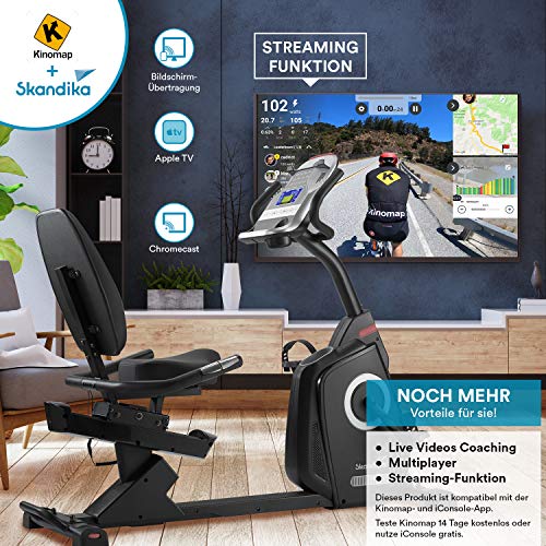 skandika-Liege-Ergometer-Recumbent-Bike-Veien-RB550-mit-Video-Events-und-Multiplayer-App-Handpulssessoren-32-computergesteuerte-Stufen-Liegeheimtrainer-fuer-zu-Hause-Sitzergometer