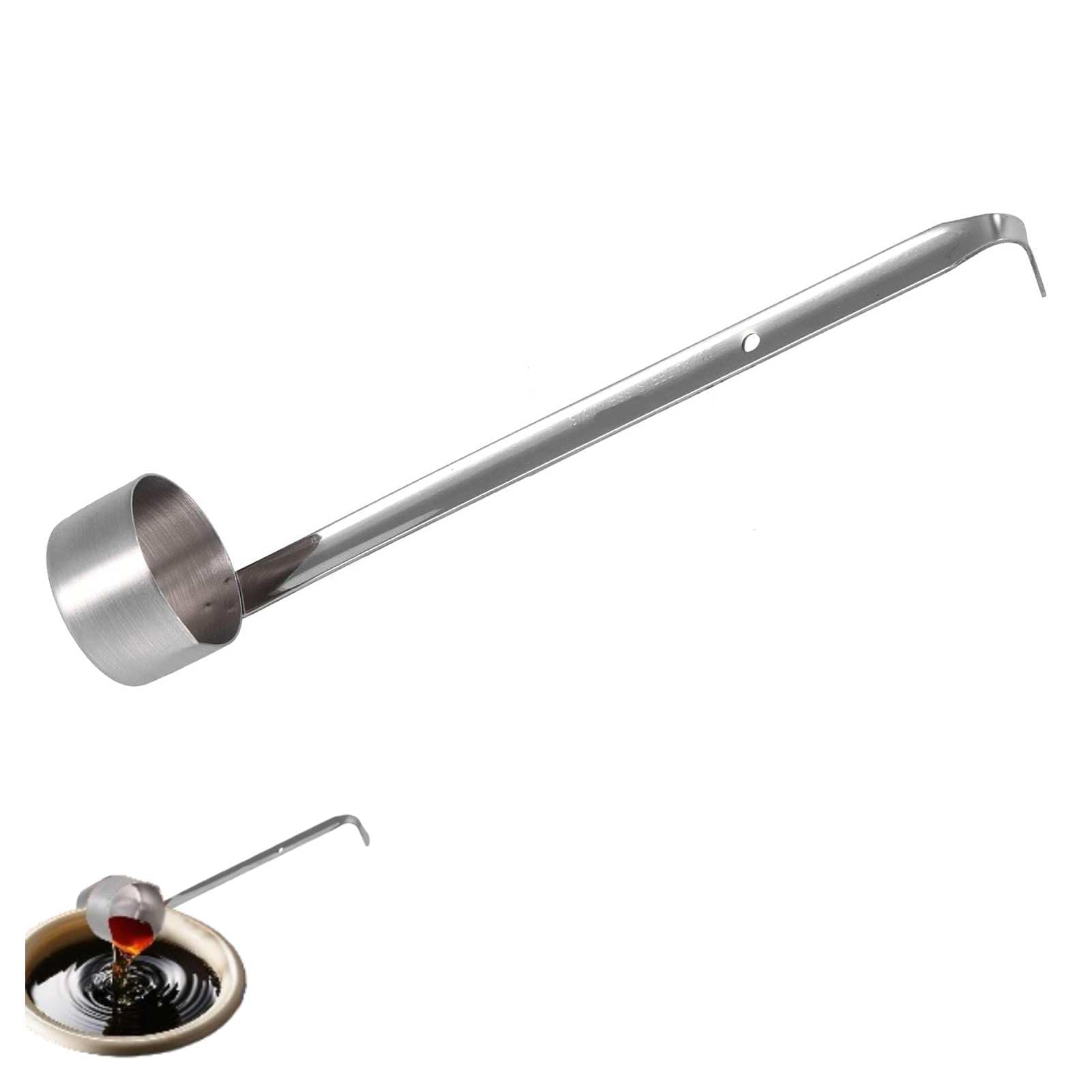 Stainless Steel 9.1 in Long Handle Serving Soup, 50ml Wine Ladle Spoon Ladle Wine Dipper Beer Pouring Measure Spoon Canning Ladle Oil Soup for Stirring Liquid(50ML)
