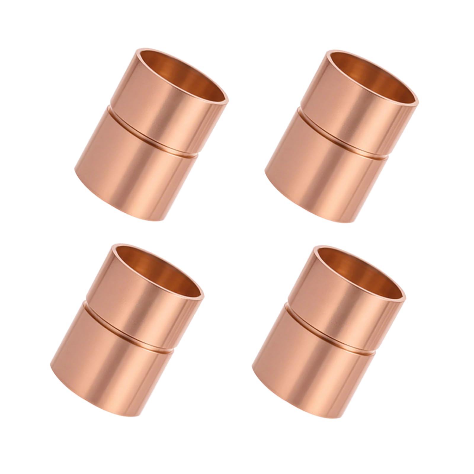Photo 1 of Hordolry Straight Copper Coupling Fittings, 3/4 Inch Copper Pipe Welding Joint Connector Adapter for HVAC Air Conditioner, Sweat End Pipe Fitting with Rolled Tube Stop, Pack of 4