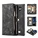 Galaxy Note 9 Wallet Case,AKHVRS Handmade Premium Cowhide Leather Wallet Case,Zipper Wallet Case [Magnetic Closure]Detachable Magnetic Case & Card Slots for Samsung Galaxy Note 9 - Black