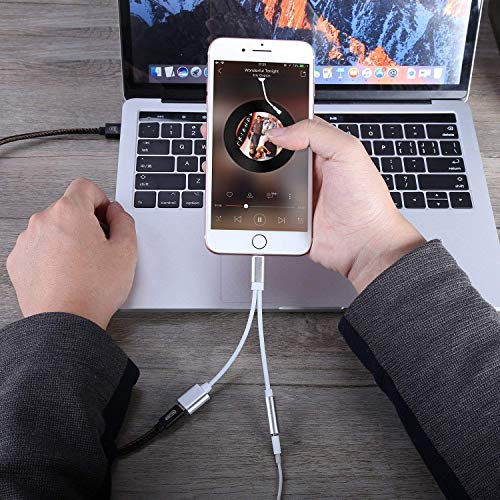 for iPhone 3.5mm Headphone Jack Adapter for iPhone Dongle for iPhone 8/8 Plus / 7/7 Plus/Xs/Xs Max/XR Aux Adapter 2 in 1 Accessories Splitter Adaptor Charger Cables & Audio Connector Support All iOS