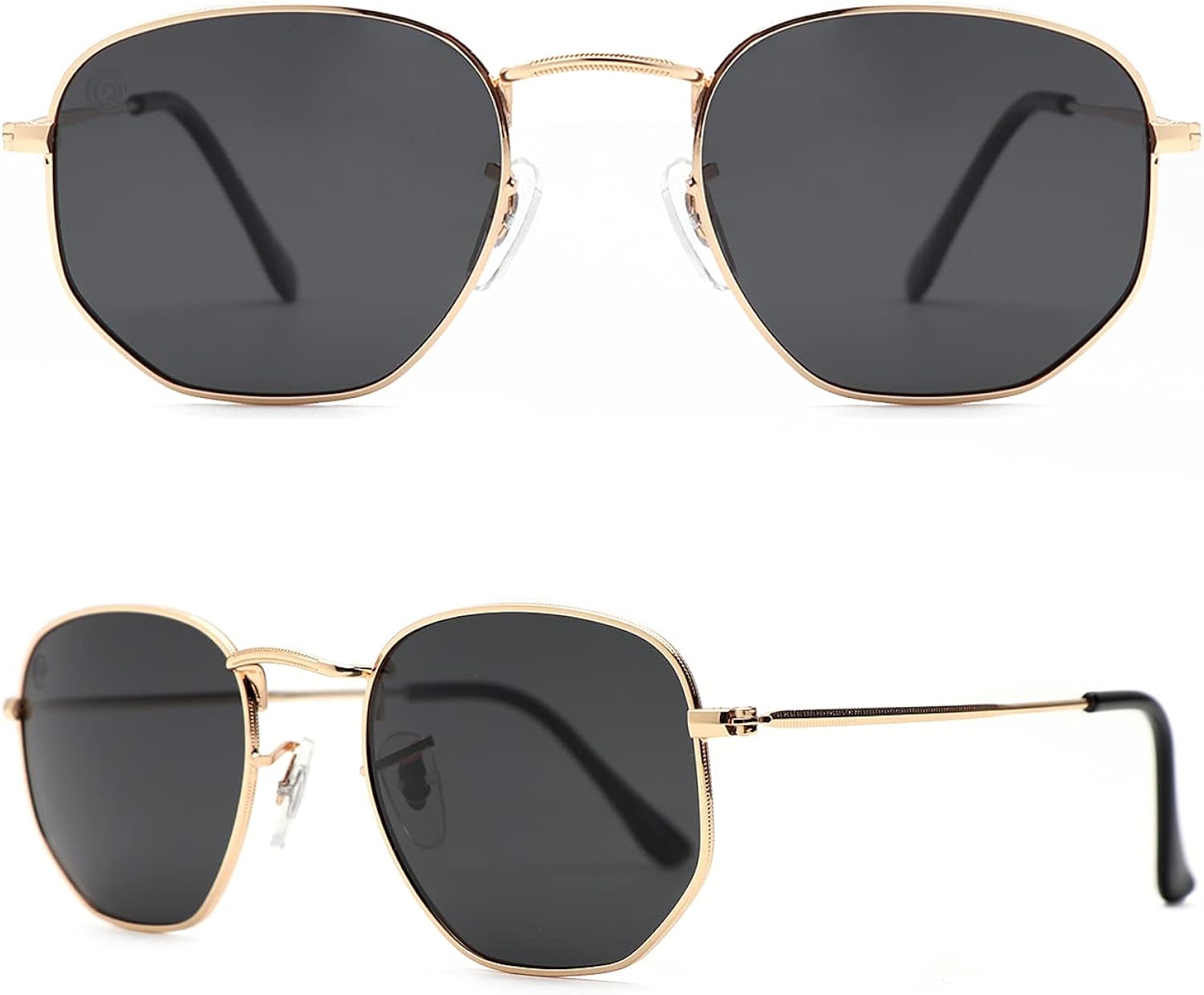 WOOSH Hexagonal Aviator Polarized Sunglasses for Men and Women