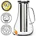 Cold Brew Coffee Maker Kit - Cold Brew Pitcher Infuser Iced Tea Pot - 52 oz Glass Hot Cold Press Coffee Maker - Works even as Cold Coffee Brewer or Iced Coffee Carafe - Stainless Steel Home Filter