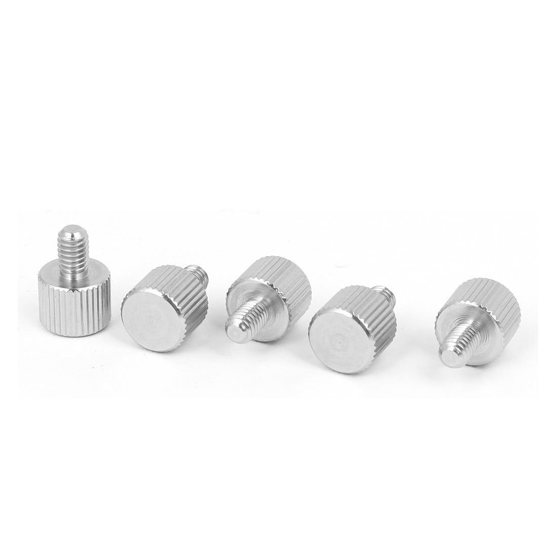 Sourcingmap Computer PC Case M4 x 6mm Stainless Steel Flat Head Knurled Thumb Screw 5pcs
