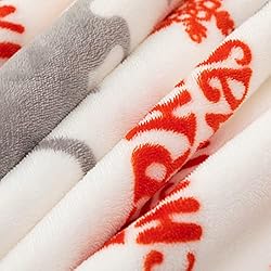 HBlife Sherpa Christmas Snowflakes&Reindeer Throw