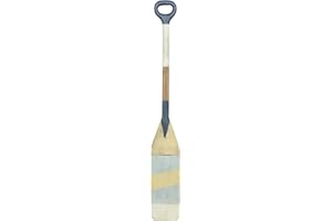 Deco 79 Wooden Paddle Home Wall Decor Novelty Canoe Oar Wall Sculpture with Arrow and Stripe Patterns, Wall Art 6" x 1" x 41", Multi Colored