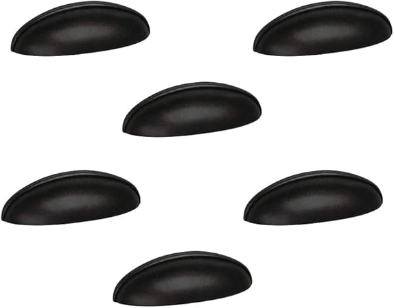 6 Un. TIRADOR Concha negro óxido Cajón Mueble clásico - Distancia