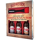 Budweiser 3 BBQ Sauces Grilling Set With Basting Brush 16.5 Ounce