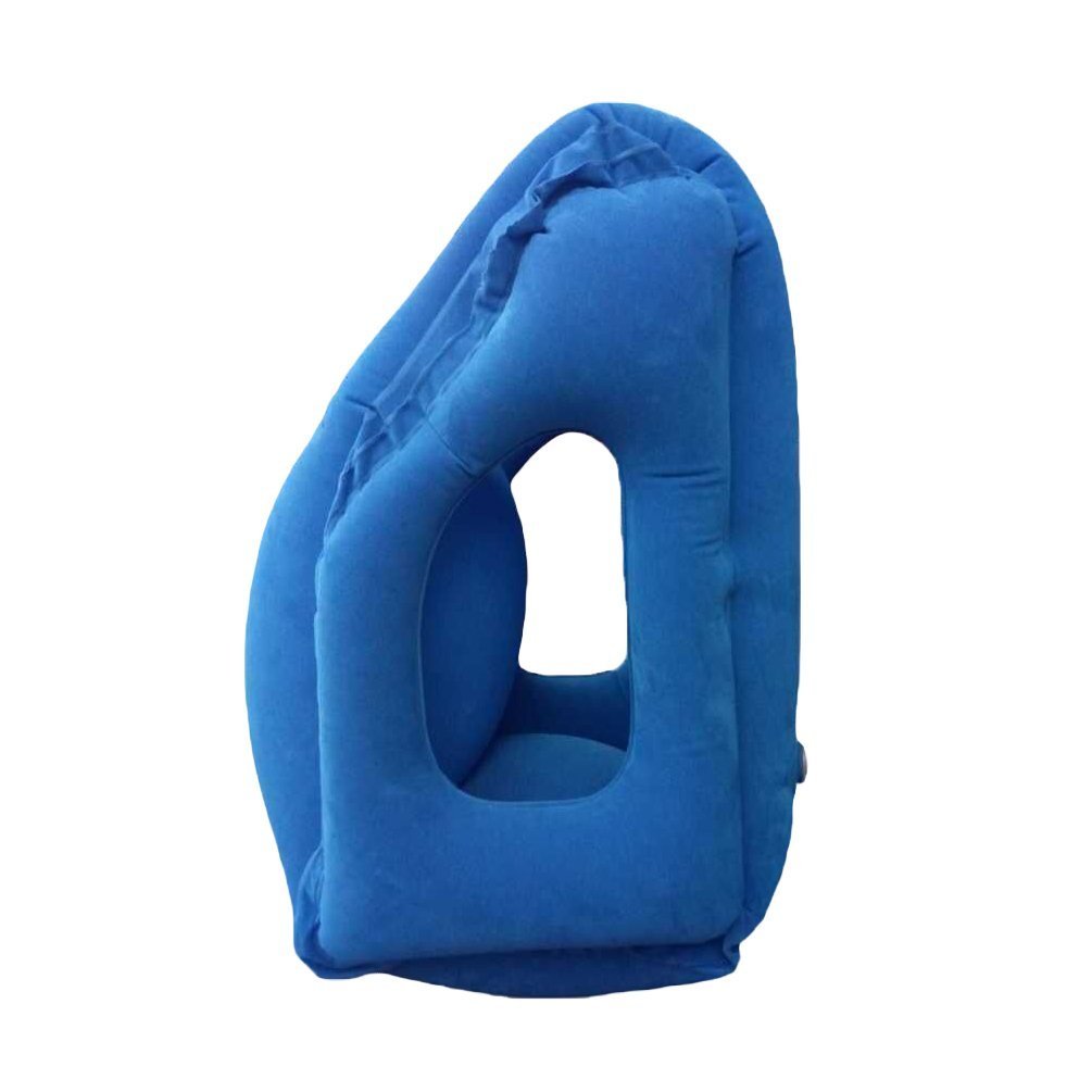Hughapy Travel Pillow Inflatable Pillows Air Soft Cushion Trip Portable Multifunctional Pillow Nap Time Lie Prone on the Pillow (11.8