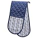 DII Double Strip Chef Kitchen Cooking & Baking Collection, Double Oven Mitt, 35x7.5, French Blue