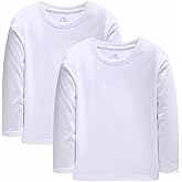 Huata 2 Packs Boys Girls T-Shirt Long Sleeve Crewneck Tee