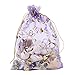 PH PandaHall 100pcs 5x7 Inch Heart Printed Organza Bags Purple Gift Bags Jewelry Pouch Bags Mesh Sheer Drawstring Bags Wedding Favors Bag Candy for Valentine Selling Mother Festival Party Christmas