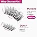 Long Magnetic Eyelashes Double Magnets No Glue Reusable False Magnetic Eyelashes 8 Pieces 3D Ultra Thin Lightweight Fake Eyelashes Easy to Apply Natural Look (8pieces)