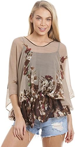 Women's Pretty Kaftans Kimonos Beach Cover Up Evening Top Blouse Loose Fit One Size Fits All