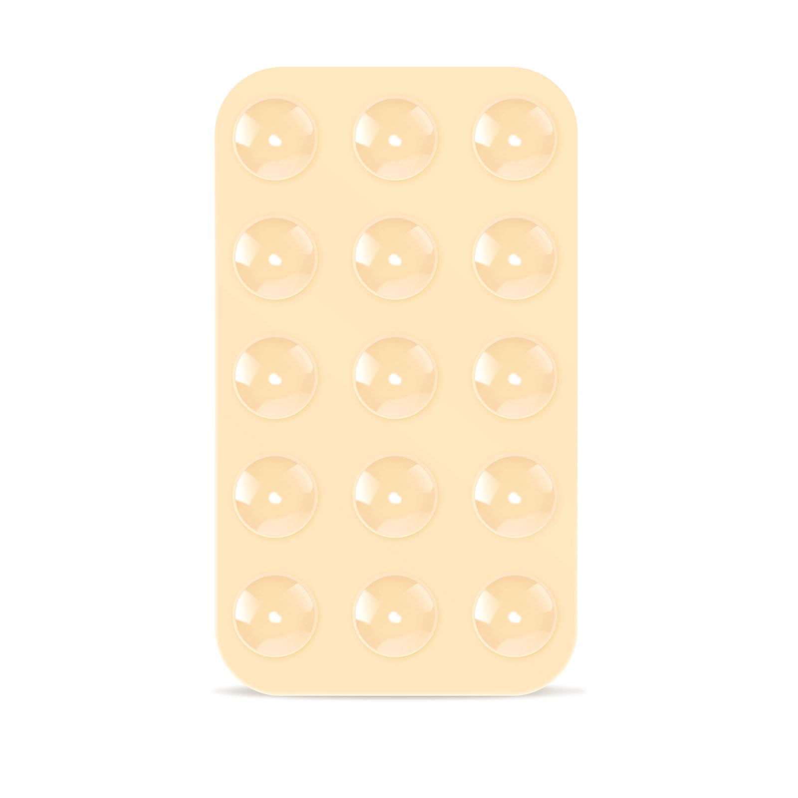 lasuroa Silicone Suction Cup Phone Mount, Double Sided Phone Suction Holder Back of Phone Sticky Grip Multipurpose Suction Phone Case for Shower Mirror Car Selfies (Yellow)