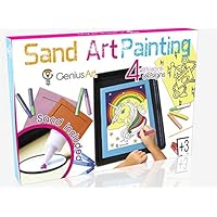 Genius Art Sand Art Painting - Arts and Crafts Toys for Girls and Boys - This Set is for Kids Aged 3 and up - Stocking Stuffers for Kids