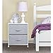 mDesign Storage Dresser End/Side Table Night Stand Furniture Unit - Small Baby and Kid Room Organizer for Bedroom, Nursery, and Playroom - 2 Drawer Removable Fabric Bins - Gray/White