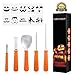Professional Pumpkin Carving Kit Tools- 5Pcs Heavy Duty Stainless Steel Carving Tools with 10 Carving Stencils DIY Halloween Jack-O-Lantern for Halloween Decorations