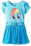 FREEZE Little Girls' My Little Pony Rainbow Dash Tunic with Ruffles and Wings, Blue, 4