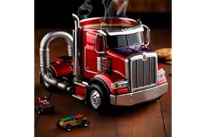 18 Wheeler Coffee Mug, Handcrafted Semi Truck Coffee Mug, 11 Ounces Semi Truck Mug with Stainless Steel Inner Liner, for Coff