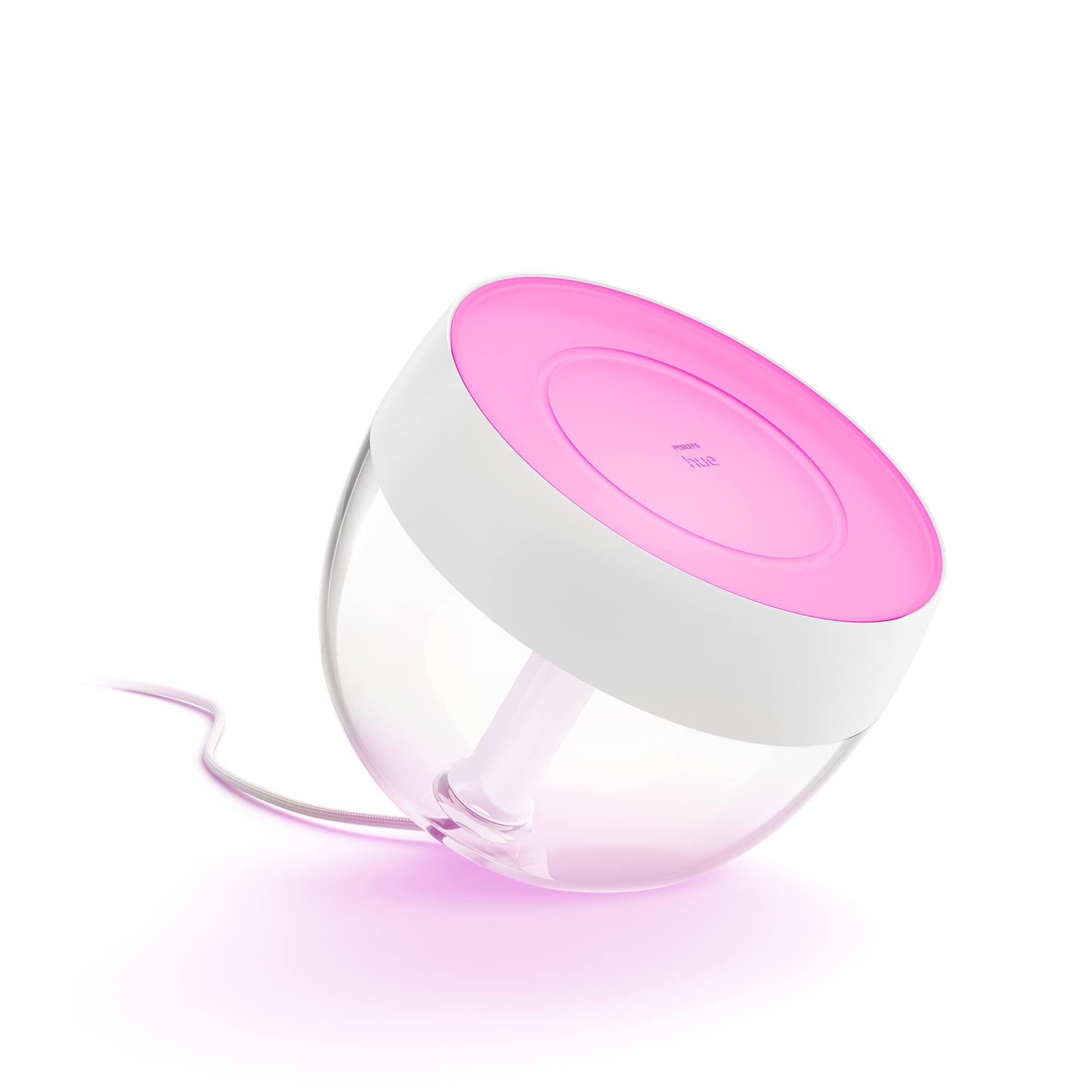 Philips Hue White and Color Ambiance Iris Lampada da Tavolo Smart Led, Lampada da Tavolo Design con Bluetooth e Luci Smart Dimmerabili, LED Integrato, 8 W, Bianca