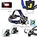 LED Headlamp with Rechargeable Batteries and Car Charger and Ac Charger and USB Cable Adjustable Zoomable 3 Modes Super Bright Headlight Hands Free Flashlight