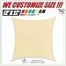 ColourTree 12' x 12' Beige Sun Shade Sail Canopy Square UV Resistant Heavy Duty We Make Custom Size primary