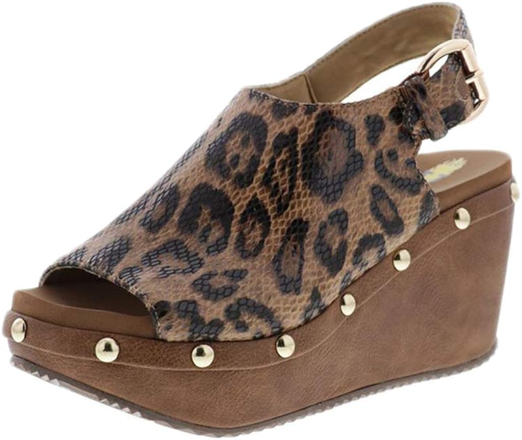 leopard print wedges amazon