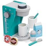 Rise & Shine Pod Capsule Coffee Maker Playset, with 2 Cups, 2 Pods, 2 Spoons, 1 Coffee Maker, Cream & Sugar (9 Pcs.) by Imagination Generation
