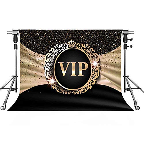 VIP Backdrop for Photography 7x5ft MEETSIOY Royal Crown Black Hollywood VIP Photo Backdrops for Baby Shower Graduation Party Photo Studio Backgrounds Props LFMT319