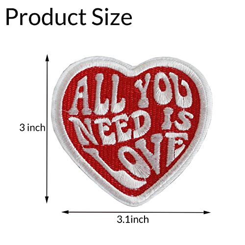 TACVEL 2 Pieces All You Need is Love Milltary Patch, Embroidered Applique Hook & Loop Patch for Caps, Backpacks, Clothes, Vest, Military Uniforms, Tactical Gears Etc