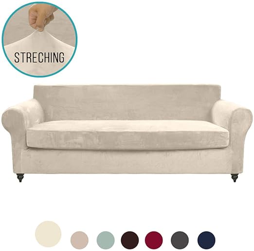 Amazon Com Moymo 2 Piece Stretch Velvet Xl Sofa Slipcover High