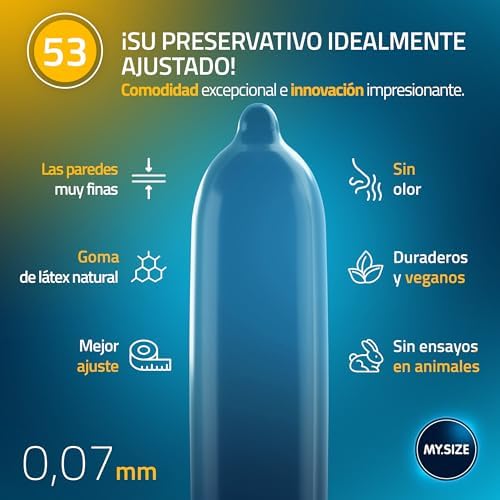 Classic Condones talla 3 | Ancho 53 mm | Paquete estándar 10 unidades | Preservativos premium extra delgados | Ultra sensibles y delicados | Grosor 0,07 mm | Veganos