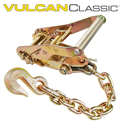 VULCAN Car Tie Down with Chain Anchors Lasso Style 2 Inch x 96 Inch
