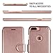LUPA Wallet case for iPhone 7 Plus, Durable and Slim, Lightweight with Classic Design & Ultra-Strong Magnetic Closure, Faux Leather, Rose Gold, for Apple 7 Plus