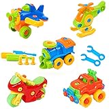 Mi-wonder Vehicle Take Apart Toys Construction Engineering STEM Learning Toy Vehicle Building and Construction Play Set - Pack of 5 with Tools