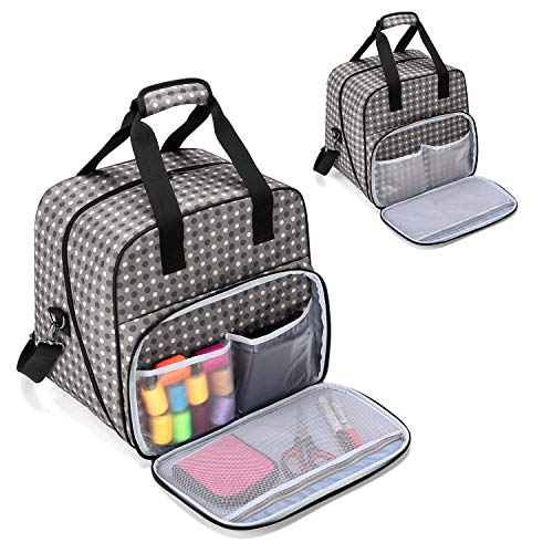 YARWO Serger Machine Carrying Case with Bottom Wooden Board, Universal