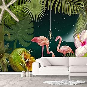Wall Murals for Bedroom Green Plants Animals Removable Wallpaper Peel and Stick Wall Stickers - 66x96 inches