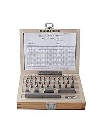 accusize Herramientas 36 Pieza Acero Gage Block Set, grado AS 2 ASME b89.1.9 2002, con certificado de Mfg, # 0036 6001