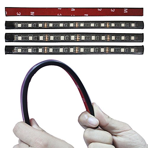 Car LED Strip Light, DLAND Multicolor Music Car Interior Lights with 4pcs 48 LEDS, Music LED Lighting Kit Underdash Lighting Kit with Sound Active Function and Wireless Remote Control. ( USB Port )